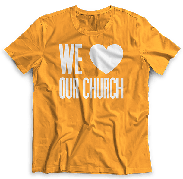 We Love Our Church T-shirt - Orange